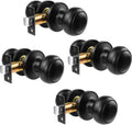 Black Passage Door Knobs Round Style 4 Pack J692136