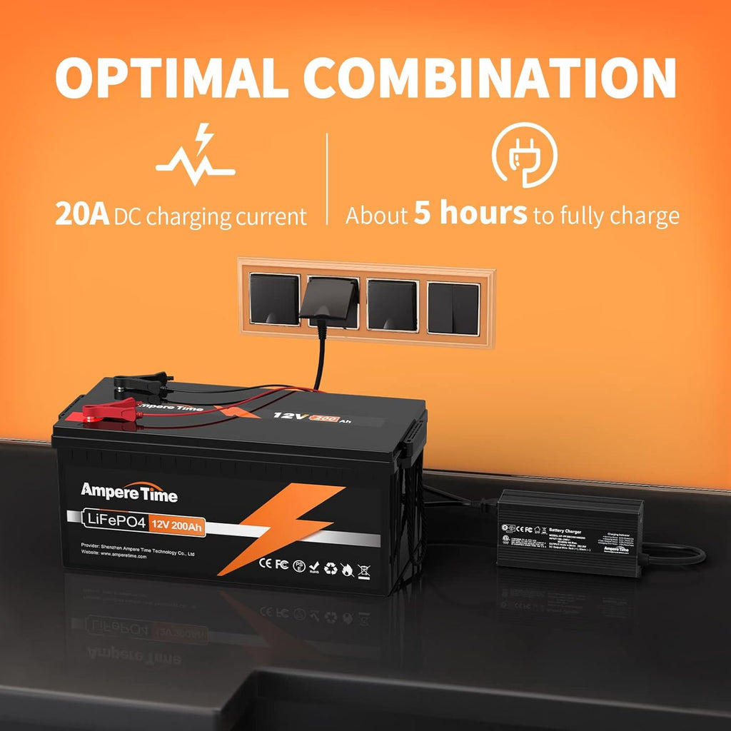 12V 50Ah LiFePO4 Battery with 14.6V 10A Charger G238182