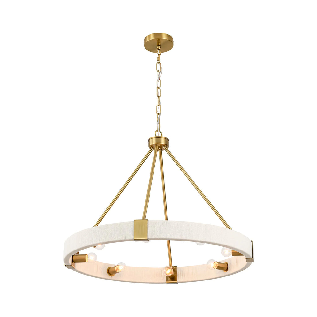 8-Light Dimmable Fabric Ring Chandelier W96533