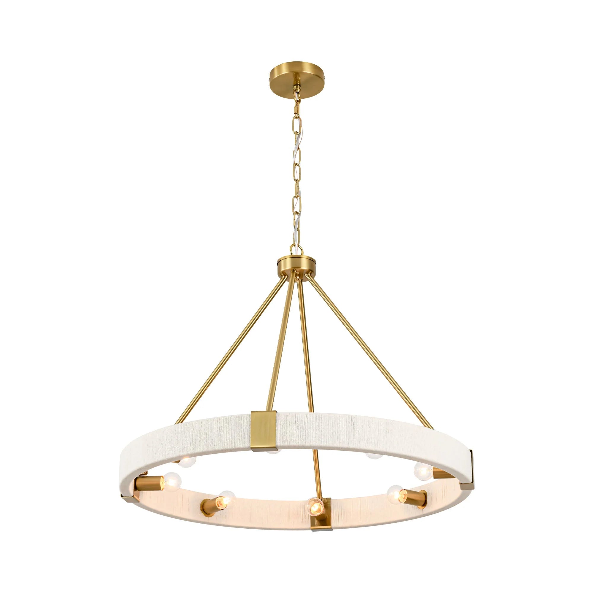 8-Light Dimmable Fabric Ring Chandelier W96533