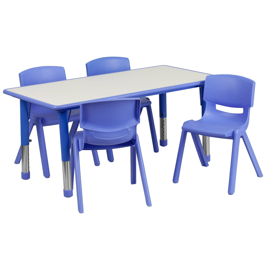 Red Height-Adjustable Plastic Pre-School Activity Table Set C696