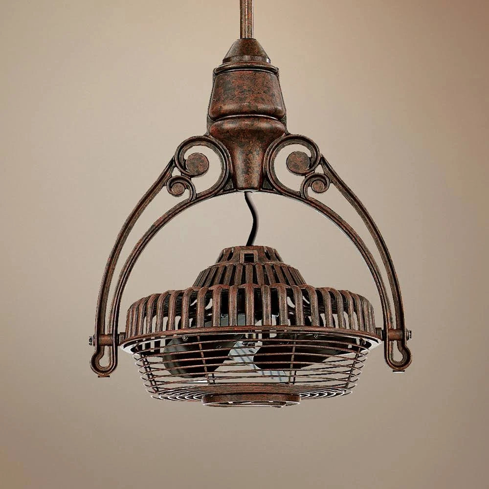 Rust Tilt-Adjust Cage Ceiling Fan E7776