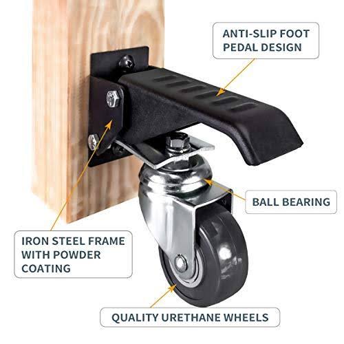 Workbench Casters with Quick-Release Plates, 4 Sets K884