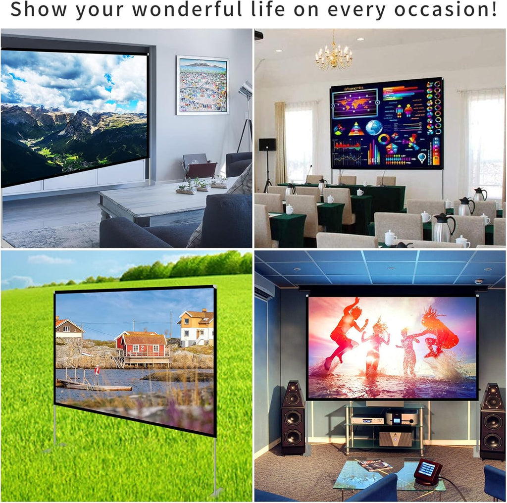 120 inch Portable Projection Screen with Stand and Carry Bag X8364