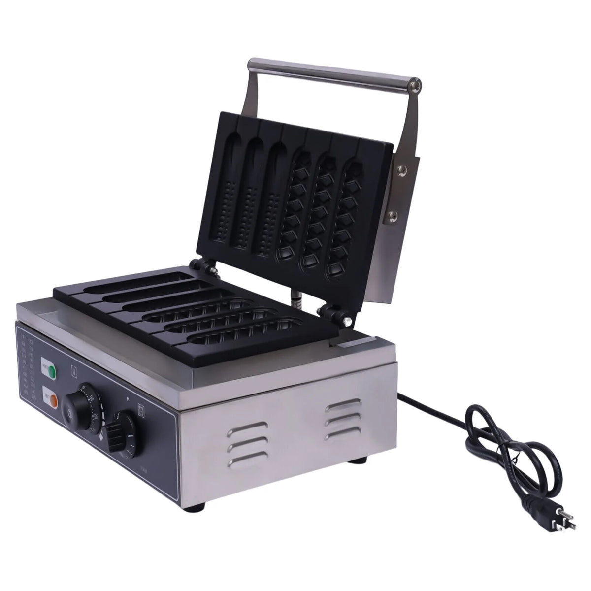 110V 6PCS Commercial Nonstick Electric Waffle Maker Machine 1500W E2258