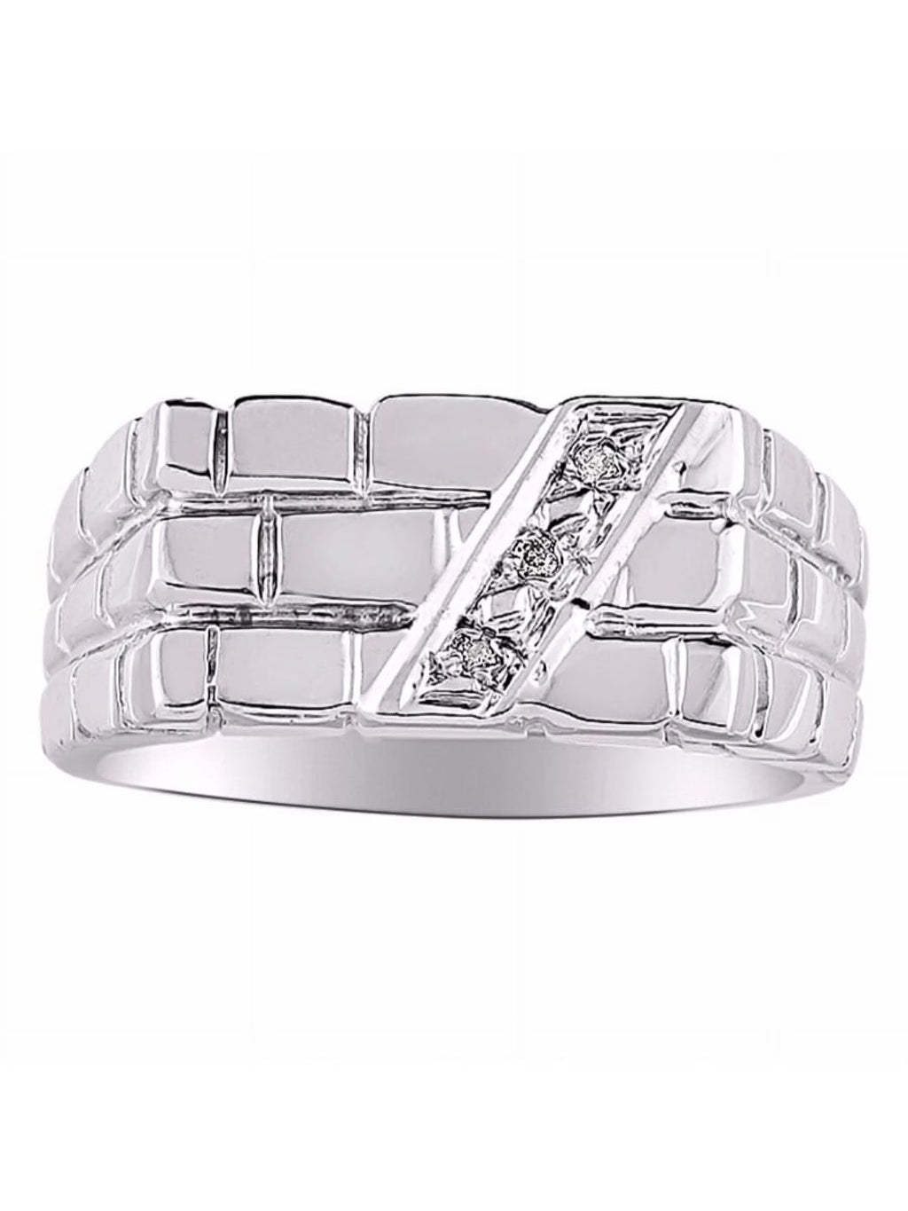 Sterling Silver Ring with Genuine Diamonds A42502