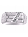 Sterling Silver Ring with Genuine Diamonds A42502