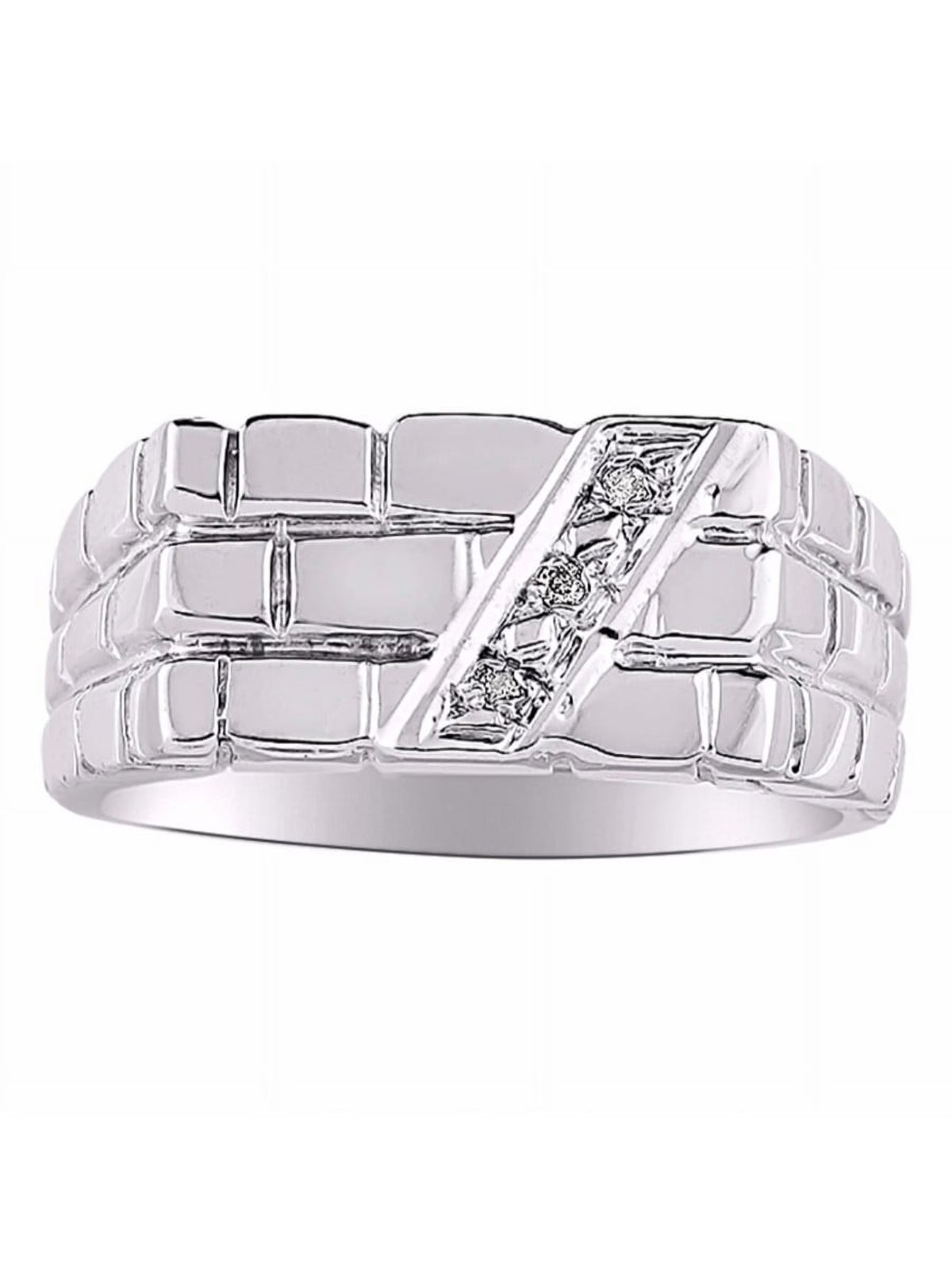 Sterling Silver Ring with Genuine Diamonds A42502