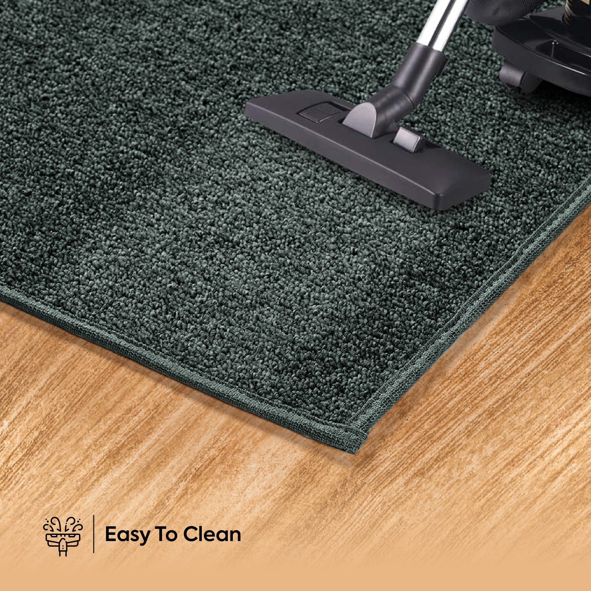 Teal Solid Color Runner Rug K2468