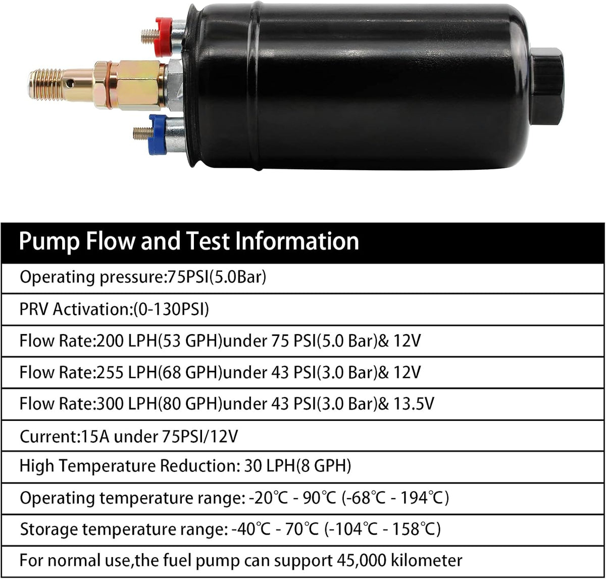 300LPH External Fuel Pump 12V 145psi Pack of 2 T84037