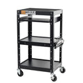 Black Metal Rolling Storage Cart with Adjustable Shelves T8975