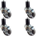 Set of 4 Gray Polyurethane Expanding Stem Casters with Brakes C74918