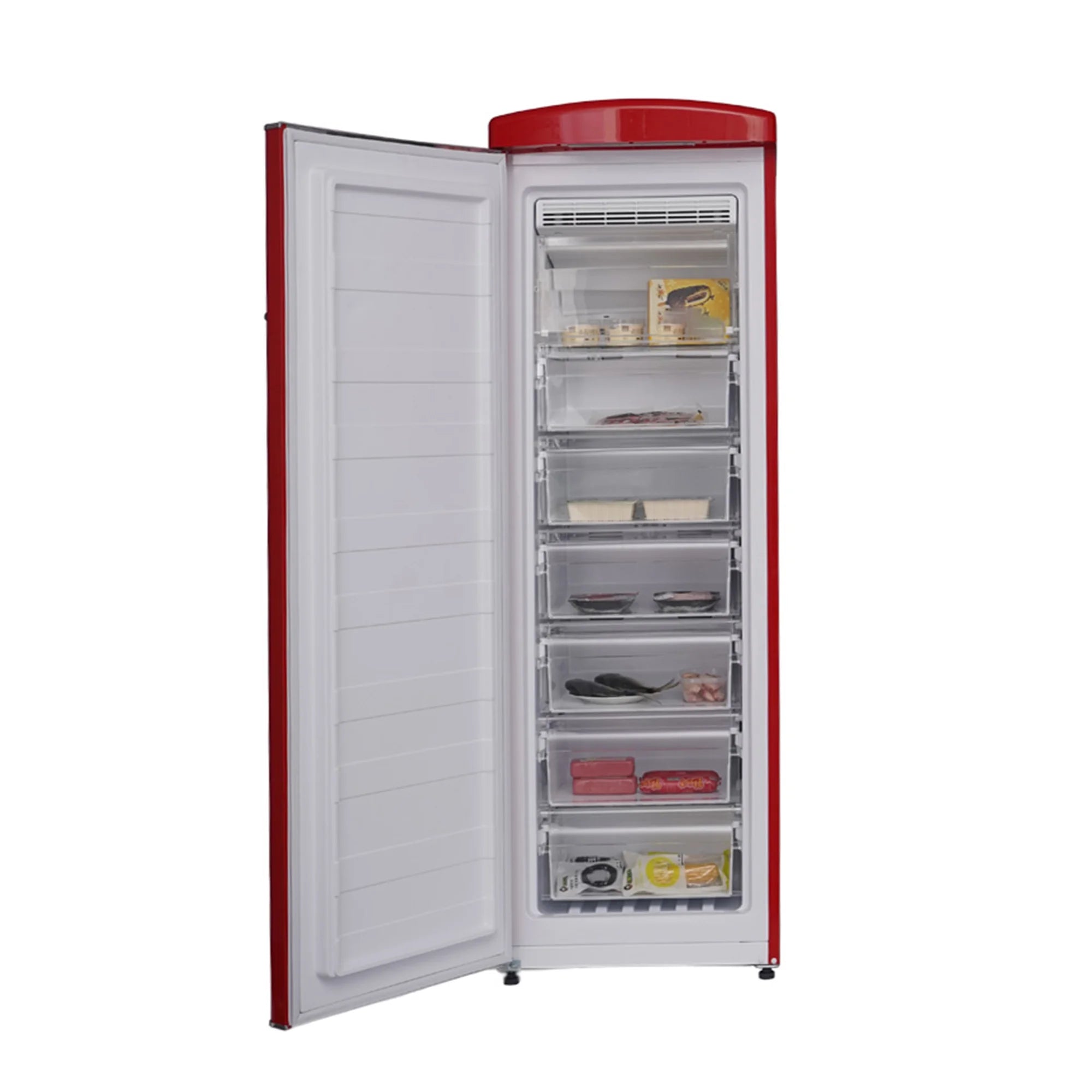 Red Classic Retro Upright Freezer Frost Free O35200