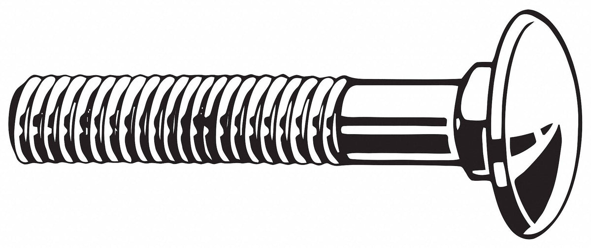 Carriage Bolt, Square, 18-8 SS, Plain, PK100 M8243
