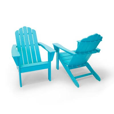 Aruba Blue Plastic Adirondack Chair P299