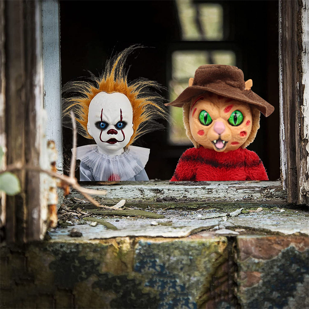 Halloween Plush Dolls Toys Stuffed Scary Clown Cat Ornaments Q349059