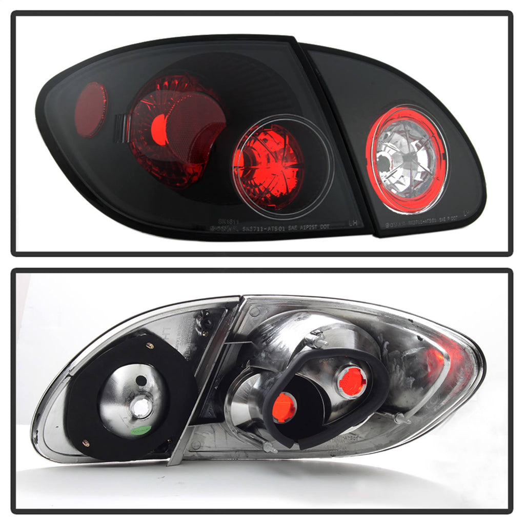 Toyota Corolla 03-08 Euro Style Tail Lights - Black D9566