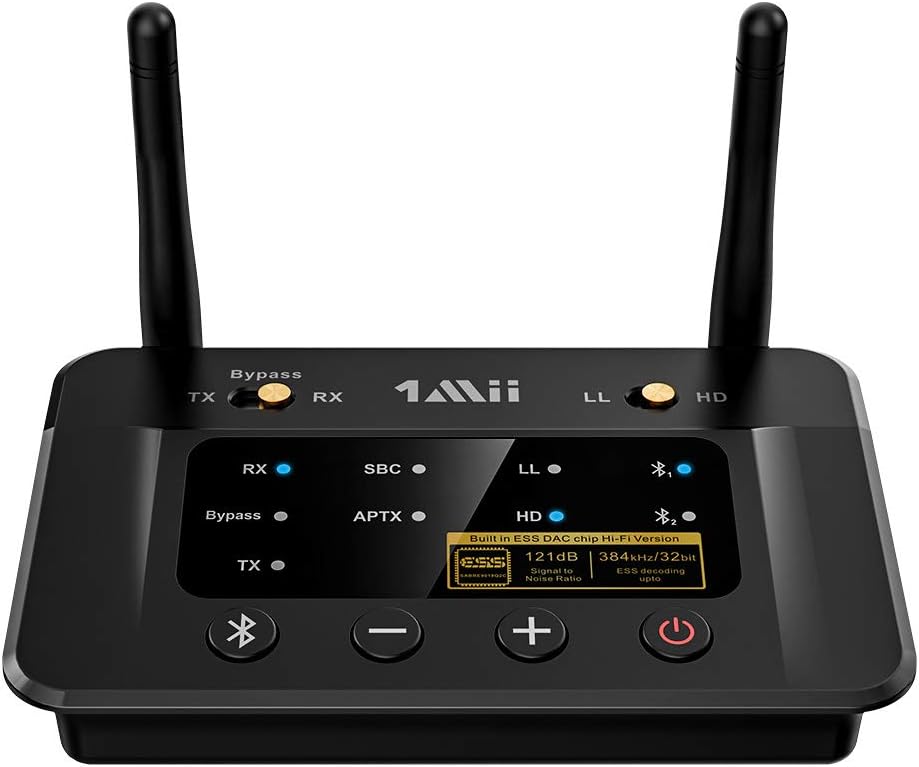 Bluetooth 5.0 Transmitter Receiver with ESS DAC, AptX HD, Optical RCA AUX 3.5mm H507