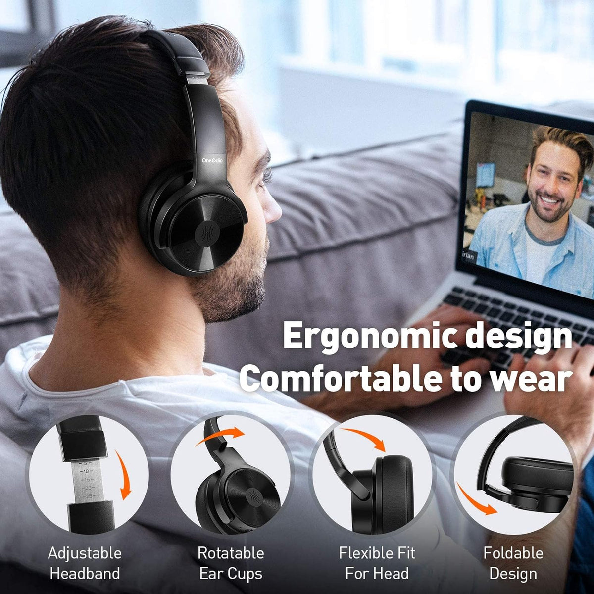 Hybrid Noise Cancelling Bluetooth Over Ear Headphones, Pack of 2 N929219