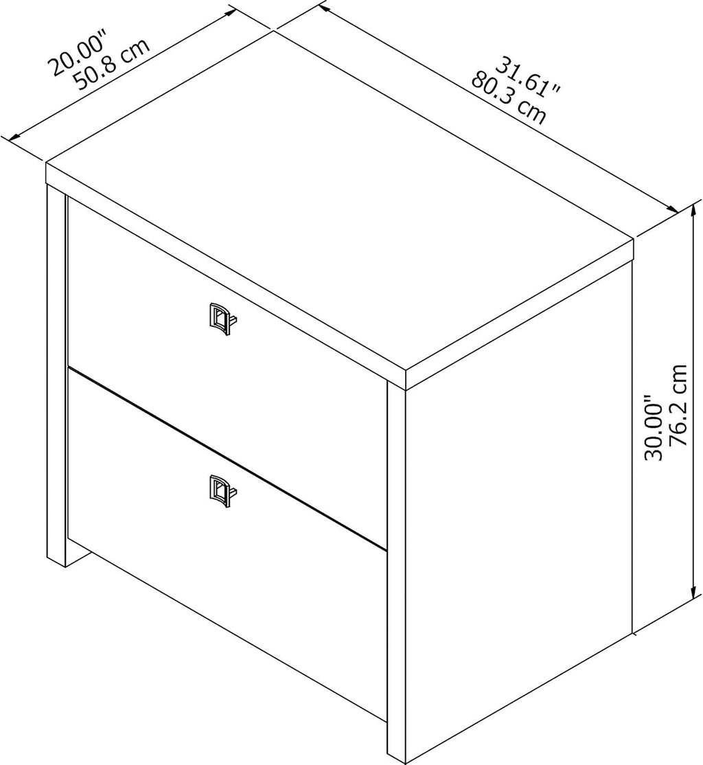 Pure White Lateral File Cabinet D1475