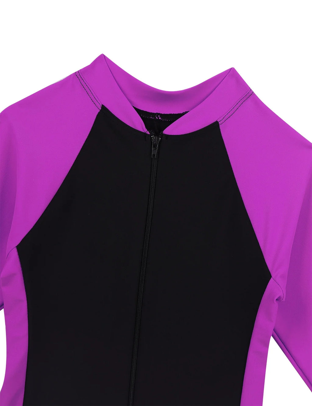 Unisex Kids One Piece Long Sleeve Zippered Swimsuit Rose 6 E310