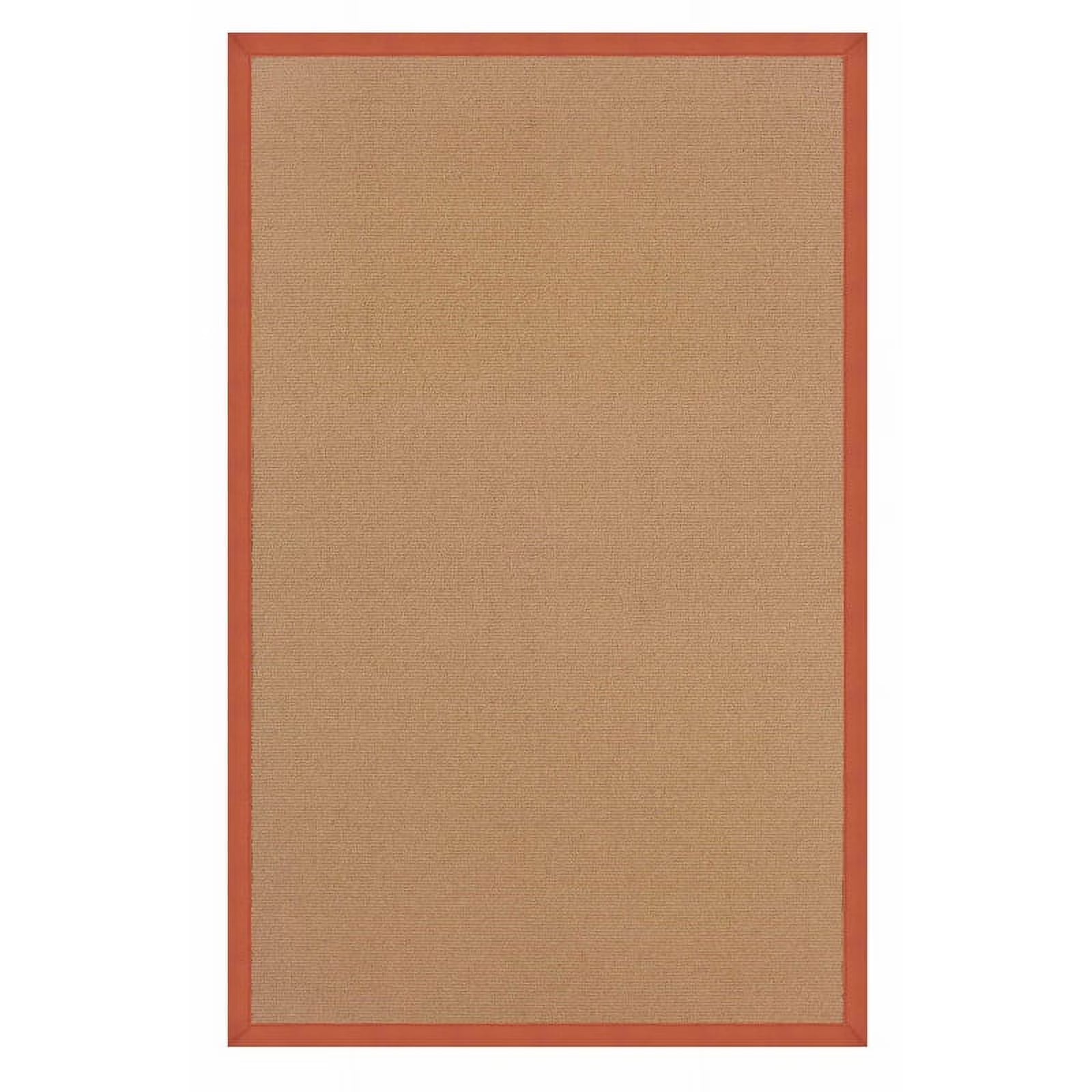 Machine Tufted Wool 8'x11' Rug in Cork Brown and Burnt Orange G477