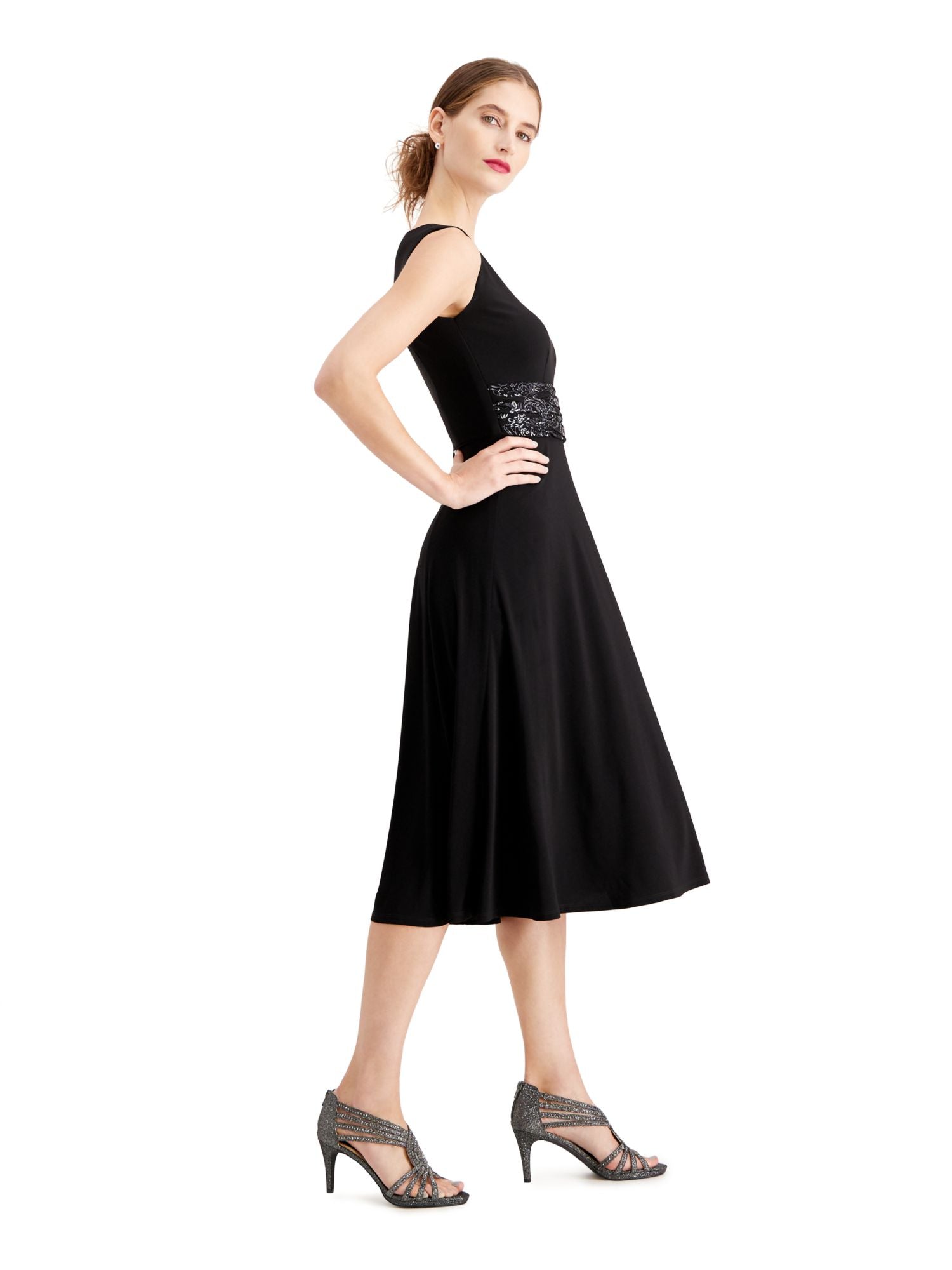 Silver Long Sleeve Midi Shift Dress F10850