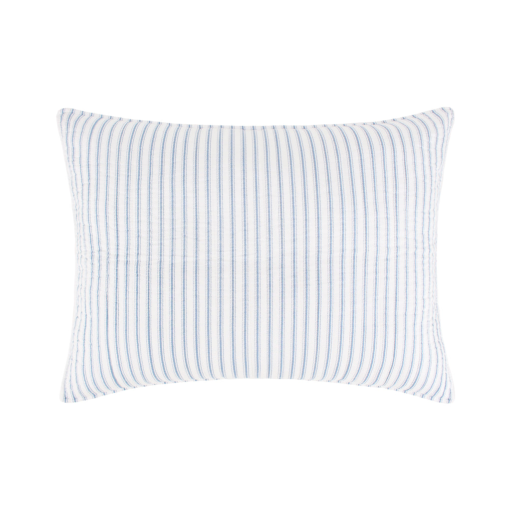 Blue Reversible Cotton Quilt Set with Two Pillow Shams Y77455
