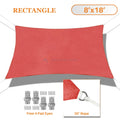 Red 8' x 18' Rectangle Sun Shade Sail Canopy P636384
