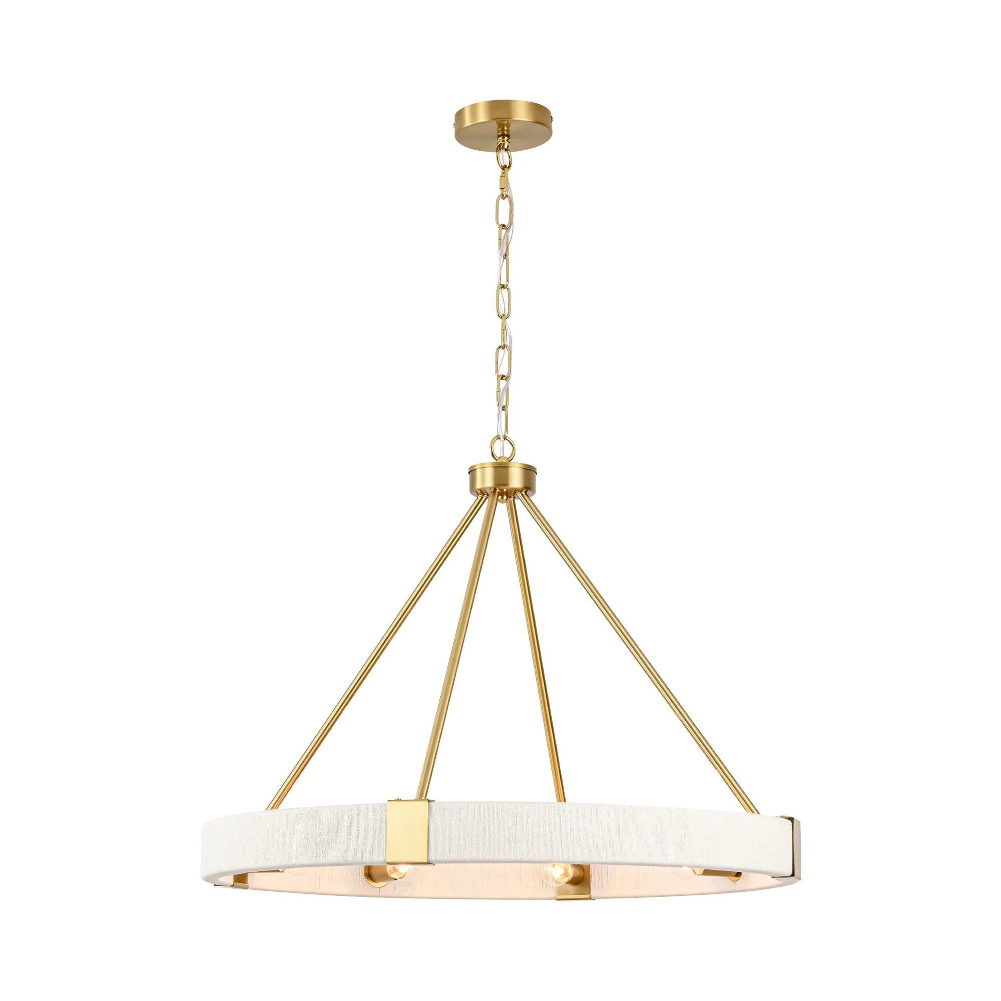 8-Light Dimmable Fabric Ring Chandelier W96533