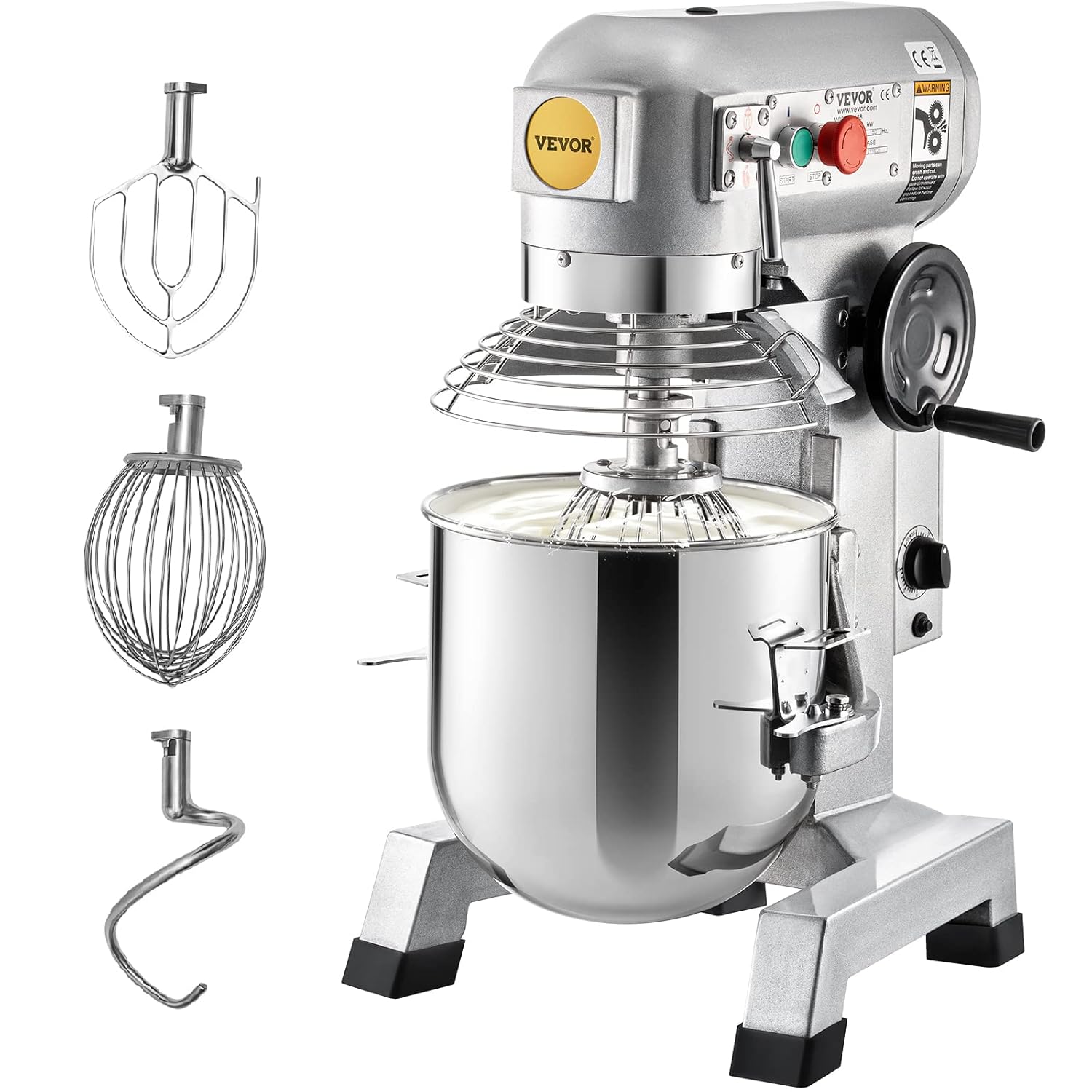 Commercial Food Mixer 10Qt Stainless Steel Bowl 450W 3 Speeds Q496