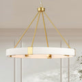 8-Light Dimmable Fabric Ring Chandelier W96533