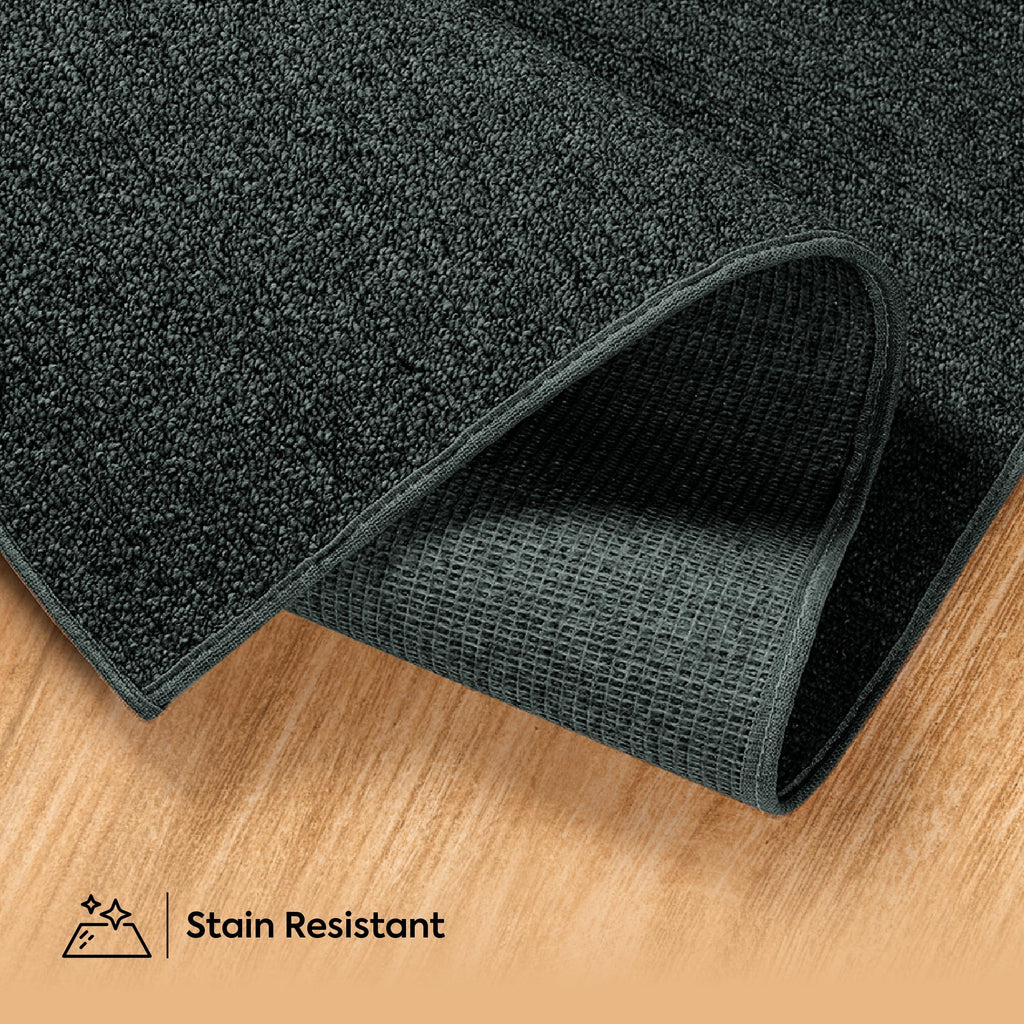 Teal Solid Color Runner Rug K2468