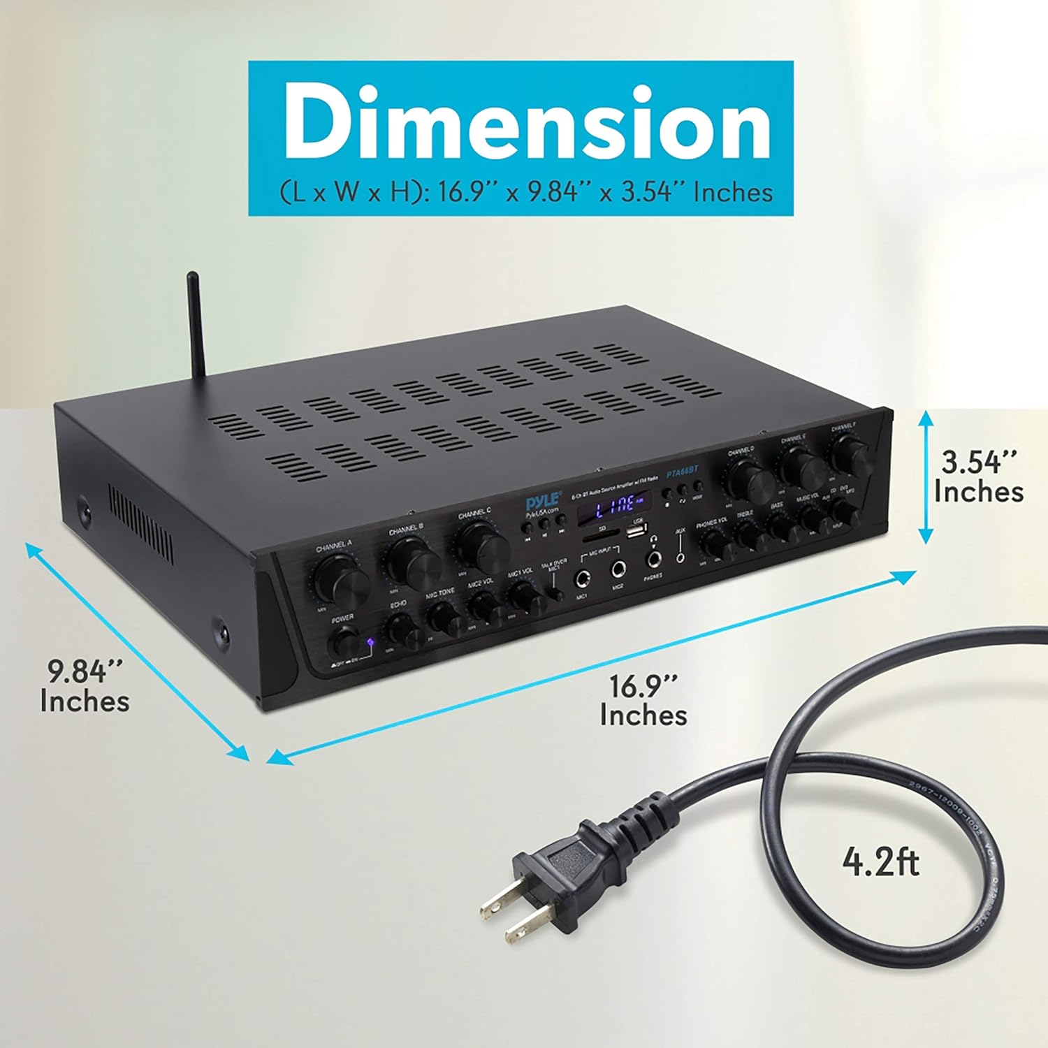 6 Channel 600 Watt Bluetooth Stereo Receiver Amplifier G849405