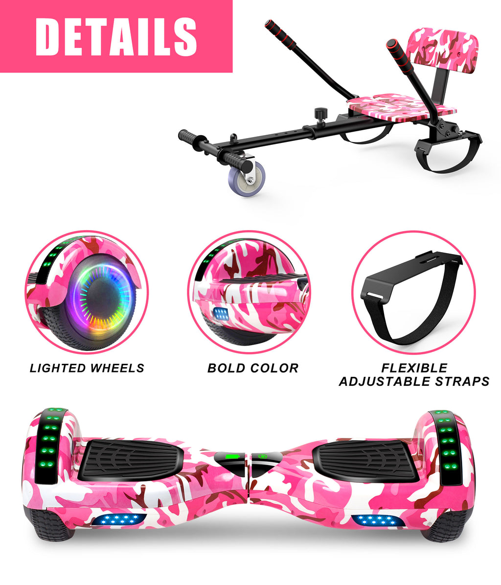 Camo Pink Hoverboard with Hoverkart Set O613