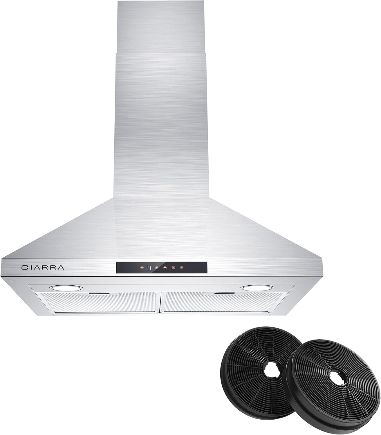 Wall Mount Range Hood 30 inch 450 CFM Ducted and Ductless Convertible T9188