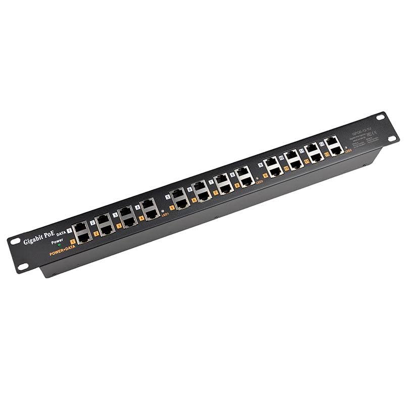 12 Port Gigabit PoE Injector with 48 Volt 120 Watt Power Supply E8189