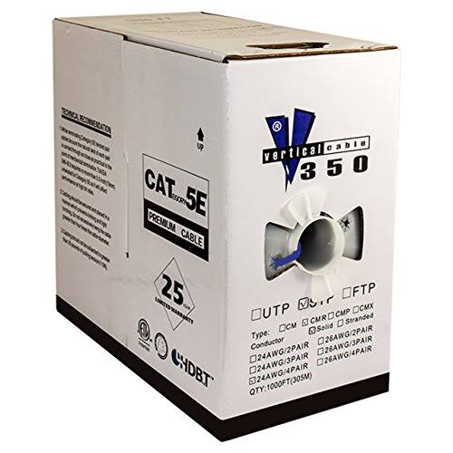 Bulk Shielded Cat5e Ethernet Cable 1000ft Blue X637652