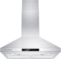 Wall Mount Range Hood 30 inch 450 CFM Ducted and Ductless Convertible T9188