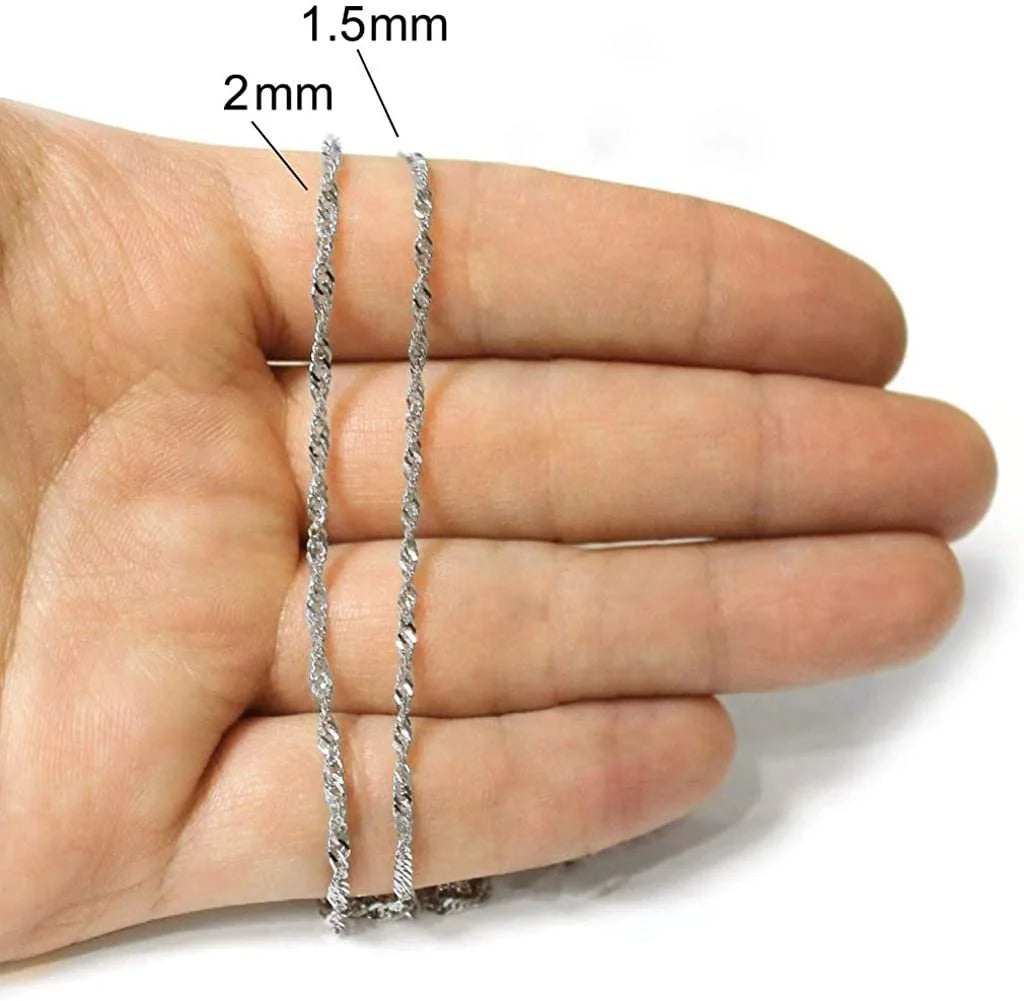 16 Inch Diamond Cut Rope Link Necklace Z58609