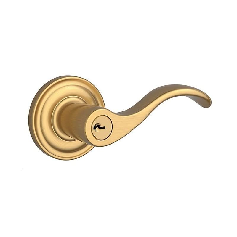 Satin Brass Keyed Entry Lever S549