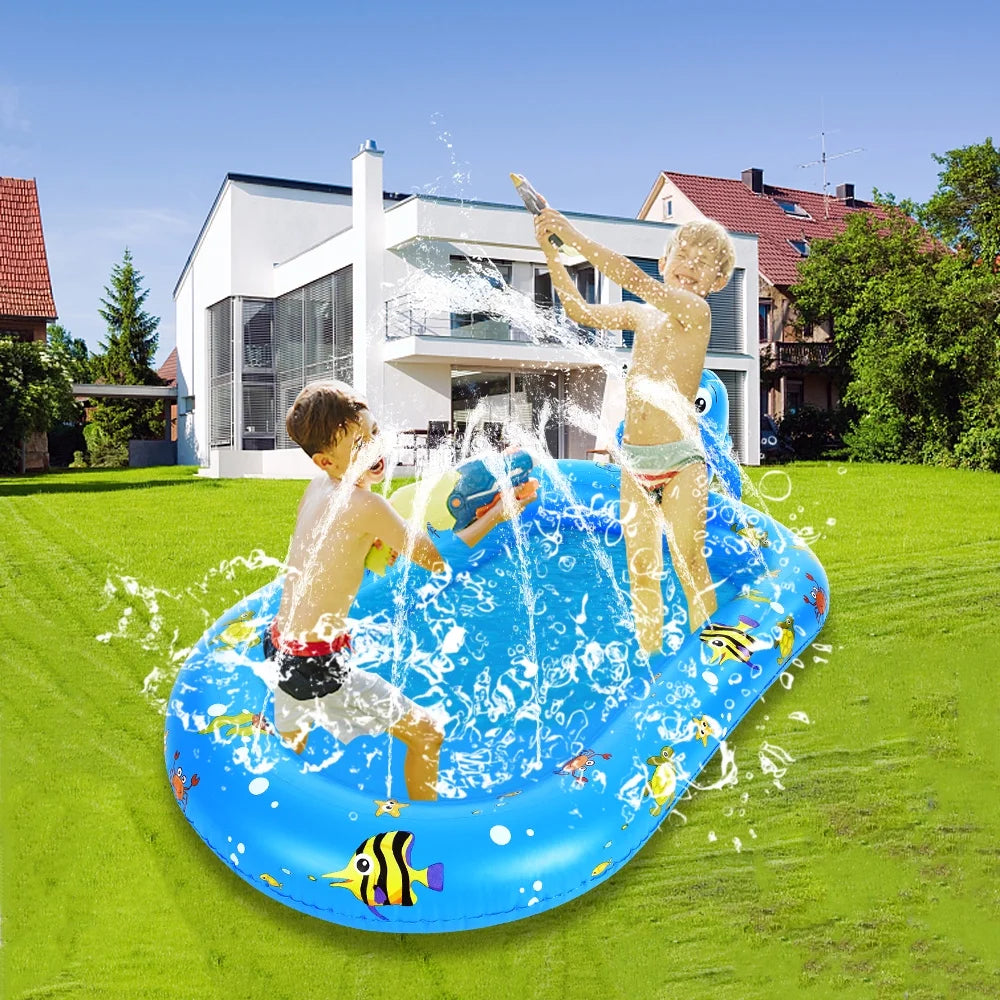 Dolphin Inflatable Sprinkler Pool 67 * 40in Q978