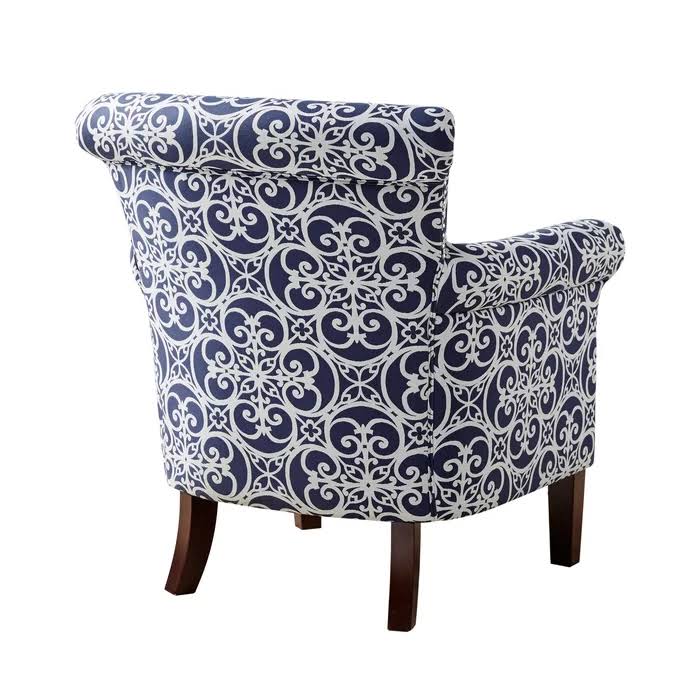 Navy/White Armchair L235