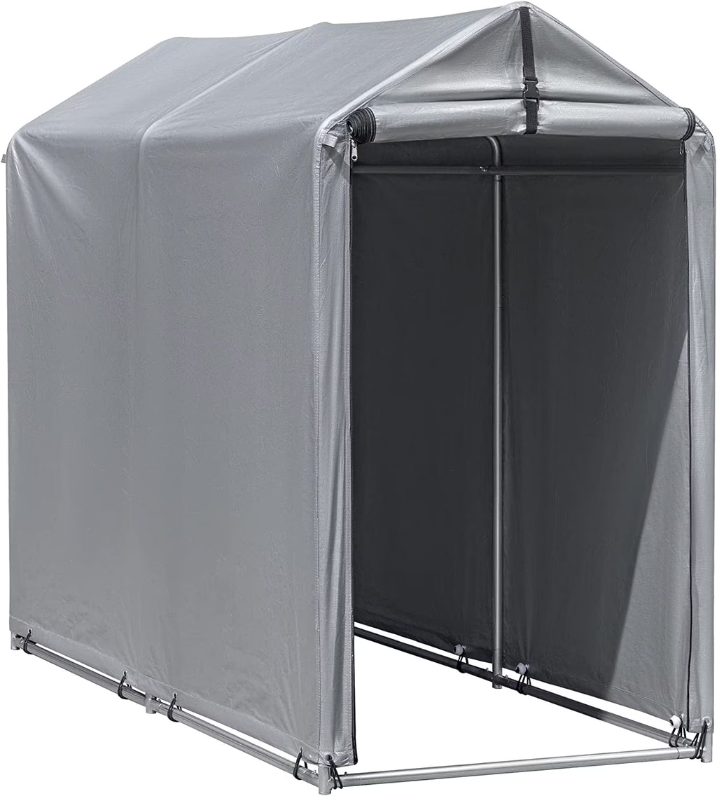 6' x 3' Metal Frame Waterproof Carport Shelter with Rollup & Zipper Door E978