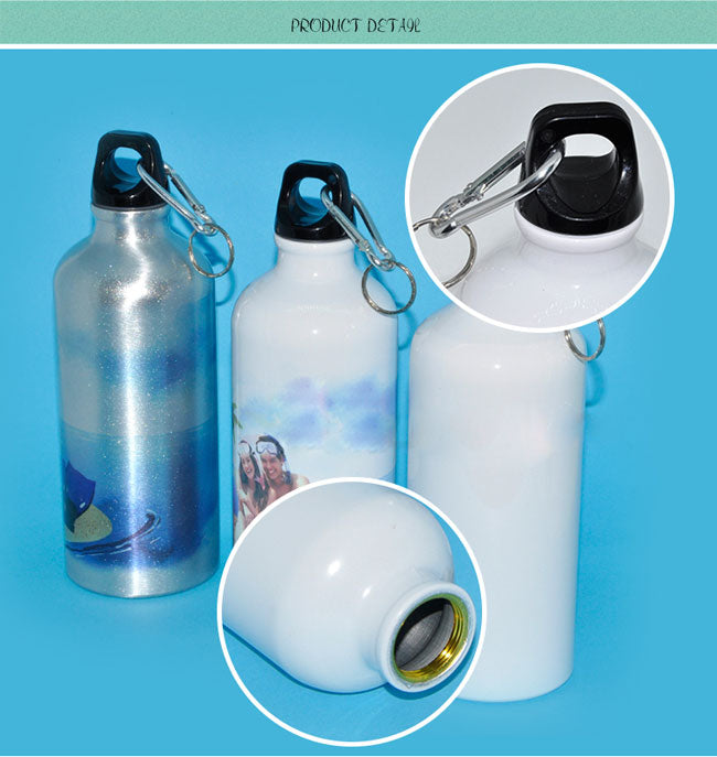 60pcs White Aluminum Sports Bottle 500ml with Individual Box Z58285