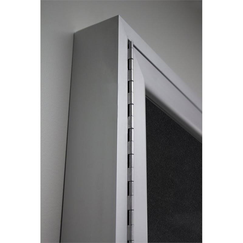Black 1-Door Enclosed Recycled Rubber Bulletin Board C978