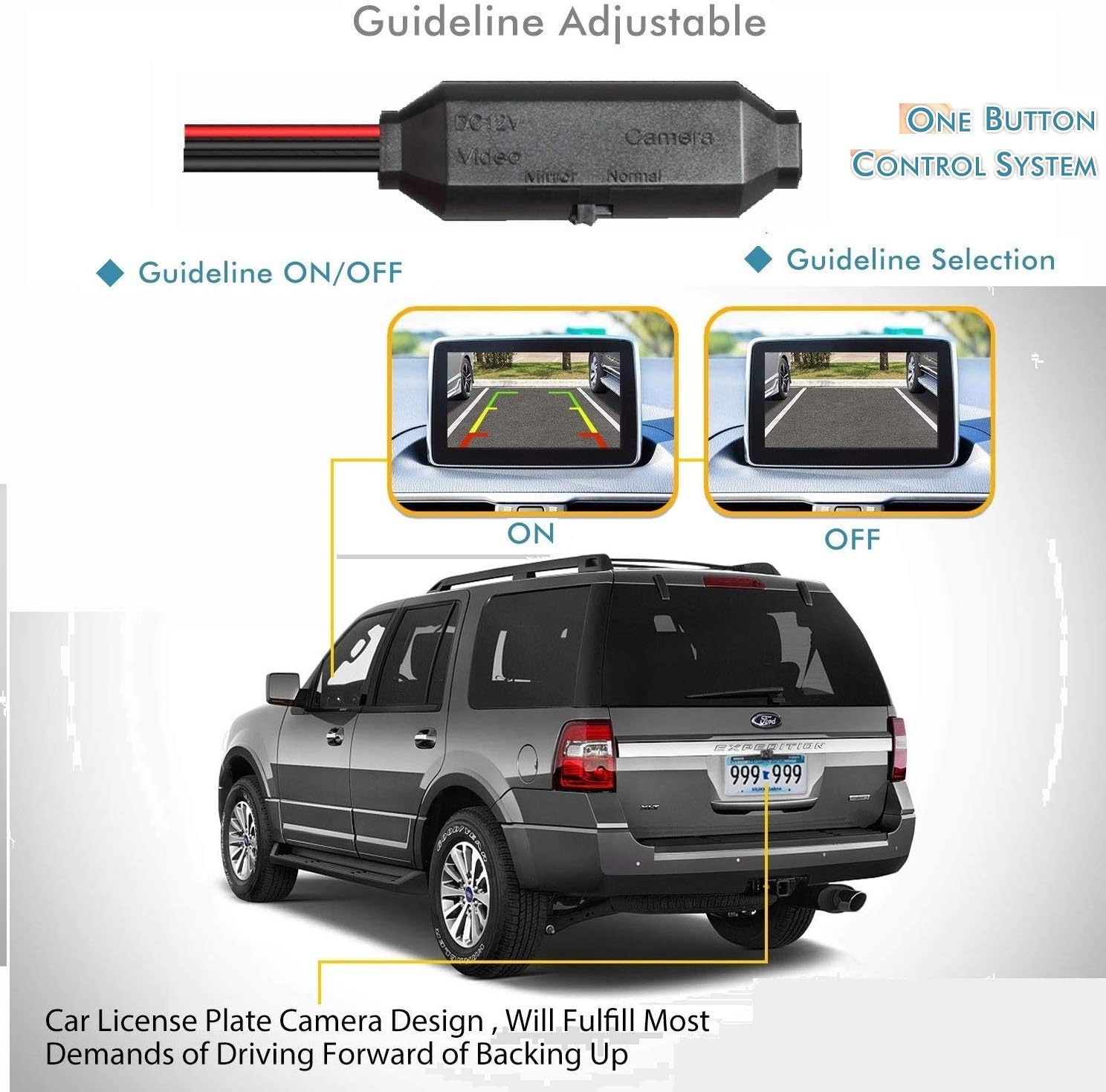HD 1280x720p Reversing Camera Integrated in Trunk Handle Rear View Backup Camera J485