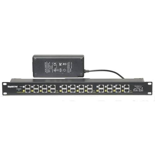 12 Port Gigabit PoE Injector with 48 Volt 120 Watt Power Supply E8189