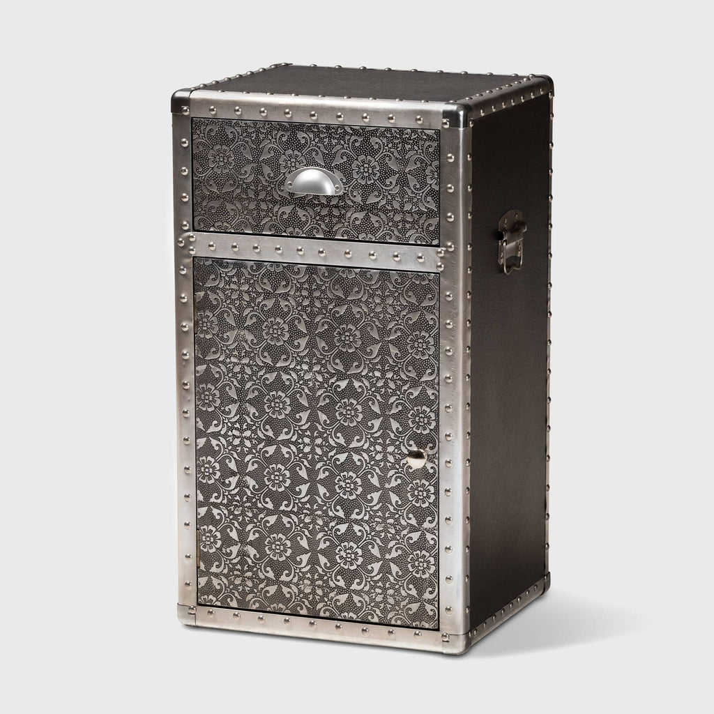 Silver Metal Accent Cabinet F42133