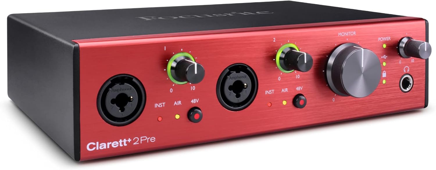 Audio Interface Bundle with Closed-Back Studio Headphones and XLR Cables Y870623